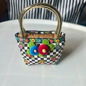 RARE 2001 Mary Engelbreit Pincushion Handbag Dritz Floral Black White